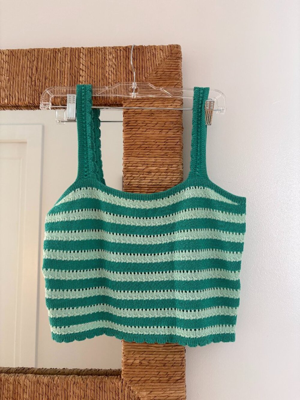 Anthropologie Striped Sweater Tank, Flat White - Size S